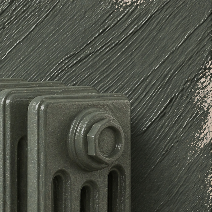 close up rad paint brush background