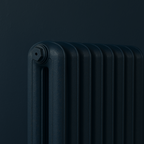 Hague blue radiator against a Hague blue background